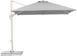 Ampelschirm SCHNEIDER SCHIRME "Rhodos Twist Comfy", grau (greige), Obermaterial: 100% Polyester, Standschirme, Ampelschirm, 300 x 300 cm