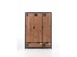 Kleiderschrank VIPACK "Alex, Fronten massiv Kiefer in Hobel-Optik, Dekor Ziffern", beige (industrie), B:148cm, Schränke, Kleiderschrank, aus teilmassiver Kiefer und MDF in 2 Breiten