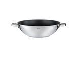 Wok RÖSLE "PUREELEMENTS Ø 32 cm Keramik ProCeraPlus", silberfarben, B:33,4cm H:10,2cm L:40,7cm Ø:32cm, Pfannen, Wok