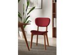 Stuhl HOME AFFAIRE "COZY Made in Italy", rot (bordeaux, kirsch, bordeaux), B:50cm H:88cm T:62cm, Polyester, Stühle, Stuhl, Gestell in Buche, Kirsch- oder Nussbaum, Massivholz, Design Stuhl