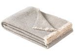 Wohndecke ESTELLA "Monte Valera", grau, B:130cm L:180cm, Obermaterial: 100% Baumwolle, Wohndecken, Wohndecke, 100% extrafeine Merinowolle