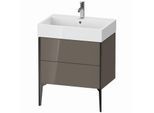 Duravit XViu Waschtisch-Unterschrank XV45350B289 68,4 x 49,3 x 45,4 cm, flannel grey hochglanz, 2 Auszüge, schwarz matt