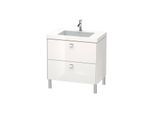 Duravit Brioso Waschtischunterschrankset BR4701N1022 80 x 48 cm, chrom/weiß Hochglanz, ohne Hahnloch