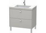Duravit Brioso c-bonded Waschtisch mit Unterbau BR4701O1007, 80x48cm, Betongrau/Chrom, 1 Hahnloch