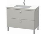 Duravit Brioso c-bonded Waschtisch mit Unterbau BR4702O0707, 100x48cm, Betongrau Matt, 1 Hahnloch