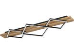 EGLO LED Deckenleuchte "BOYAL Deckenlampe - Stahl, Holz - LED;LED - 2X13W;1X16W - IP20", schwarz, braun rustikal, 3, H: 9,5cm, 1 Stk., Leuchten, Wohzimmerlampe, Esszimmerlampe, Flur, Schlafzimmer, L101xB40,5xH9,5 cm, LED Deckenleuchte