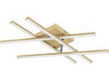 EGLO LED Deckenleuchte "LASANA 4 Wand- / Deckenlampe - Stahl, Alu - LED - 20,5W - IP20", hellbraun, 1, H: 10,5cm, 1 Stk., Leuchten, Wohzimmerlampe, Esszimmerlampe, Flur, Schlafzimmer, L51xB51xH10,5 cm, LED Deckenleuchte