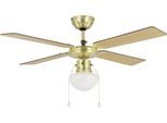 EGLO Deckenleuchte "FORTALEZA Ventilator & Licht - Stahl - E27 - 1X60W - IP20", brüniert, 1, Ø 106,6cm H: 42cm, 1 Stk., Leuchten, Ventilator mit Beleuchtung, Wohnzimmer, Schalfzimmern, H42 x Ø106,6 cm, Deckenleuchte