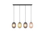 TRIO LEUCHTEN Pendelleuchte "FACETTE, Hängeleuchte 4-flg. mit facettiertem Glasschirm in rauchgrau", bunt (farbig, schwarz matt), 4, Ø 17,5cm H: 150cm, 1 Stk., Leuchten, exkl. Leuchtmittel E27 max 25W, Höhe einstellbar max 150cm, Pendelleuchte