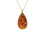 Kette mit Anhänger VIVANCE "Bernstein", gelbgold 375, Halsketten, Damen, Gelbgold 375