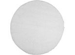 Hochflor-Teppich CARPET CITY "Shaggi uni 500" Gr. 44, weiß, H:30mm Ø:80cm, Kunstfaser, Teppiche, Shaggy-Teppich, Uni-Farben, Langflor, Weich