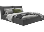 Polsterbett HOME AFFAIRE "Priora in 4 Breiten bis 200cm", schwarz, B:232cm H:100cm L:230cm, Rinds-Oberleder, Betten, Polsterbett, auch in NaturLEDER, Cord, belastbar bis 280kg, auch Überlänge 220 cm