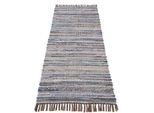 Teppich CARPETFINE "Kelim Chindi, Wendeteppich", braun, B:80cm H:6mm L:350cm, Baumwolle, Polyester, Teppiche, Teppich, handgewebt, Fleckerlteppich mit Fransen, auch vielen in Läufergrößen