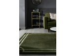 Teppich FLAIR RUGS "Gatsby", grün, B:160cm H:8mm L:230cm, Viskose, Wolle, Teppiche, Teppich, mit Bordürendesign