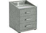 Nachtkonsole ED EXCITING DESIGN "Moon", grau (grau, brego 09 grau), B:47cm H:61cm T:46cm, Sideboards, Nachtkonsole, mit LED-Beleuchtung und USB-Anschluss & USB-C-Anschluss