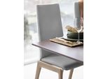 Polsterstuhl STRESSLESS "Laurel", grau (wild dove batick, walnuss), B:57cm H:105cm T:60cm, Leder BATICK: BATICK ist ein leicht korrigiertes, durchgefärbtes und genarbtes Möbelleder, bei dem die meisten Unebenheiten und Spuren in der Regel entfernt wurden., Stühle, Polsterstuhl, High Back, Größe M, mit abgerundeten Beinen in Walnuss