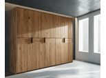 Kleiderschrank HOME AFFAIRE "Huven, Kleiderschrank mit viel Stauraum, aus Massivem Eichenholz", braun (eiche), B:258cm H:218cm T:65cm, Massivholz, Schränke, Kleiderschrank, Scandi, 218cm Hoch, 1 Kleiderstange & 1 Fach, Bügelgriff & Soft-Close