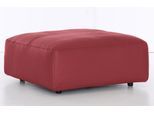 Hocker MUSTERRING "LUCIA", rot (karminrot bax), B:100cm H:43cm T:100cm, Flachgewebe VALMONT (60% Baumwolle/40% Leinen);Leder PURO, pigmentiertes Leder;Microfaser CRONA (100% Polyester);Flachgewebe FLORIS (100% Polyester);Leder BAX, pigmentiertes Leder, Hocker, Hocker