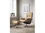 Relaxsessel STRESSLESS "Mayfair", beige (sand paloma), B:79cm H:102cm T:73cm, Leder PALOMA: PALOMA ist ein durchgefärbtes Semianilin-Möbelleder mit natürlicher Narbung., Sessel, Relaxsessel, mit Cross Base, Größe S, M & L, Holzakzent Wenge
