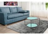 Beistelltisch KAYOOM "Cody, Beistelltisch in Würfelform, offenes, modernes Design", grün (grün, schwarz), B:50cm H:36cm T:50cm, Metall: Eisen, Glas, Tische, Beistelltisch, moderne Kubusform mit runden Ablageflächen aus Glas