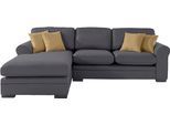 Ecksofa HOME AFFAIRE "Broughton L-Form", grau (anthrazit), B:279cm H:92cm T:178cm, 100% Polyester, Sofas, Ecksofa, weicher Sitzkomfort, incl. 4 Zierkissen, Keder
