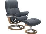 Relaxsessel STRESSLESS "Mayfair", blau (atlantic blau batick), B:92cm H:103cm T:79cm, Leder BATICK: BATICK ist ein leicht korrigiertes, durchgefärbtes und genarbtes Möbelleder, bei dem die meisten Unebenheiten und Spuren in der Regel entfernt wurden.;Leder PALOMA: PALOMA ist ein durchgefärbtes Semianilin-Möbelleder mit natürlicher Narbung.;ROHLEDER Stoff Q2 FARON: Ein fester zuverlässiger Bouclé m