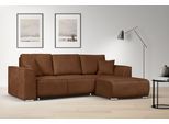 Ecksofa OTTO HOME "BEATRICE optionale Schlafsofa mit Bettkasten, B/T/H: 265/170/86 cm", braun (cognac), B:265cm H:86cm T:170cm, 100% Polyester, Sofas, Ecksofa, L-Form, wahlweise auch mit Bettfunktion und Bettkasten