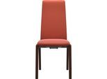 Polsterstuhl STRESSLESS "Laurel", beige (henna batick, walnuss), B:57cm H:105cm T:60cm, Leder BATICK: BATICK ist ein leicht korrigiertes, durchgefärbtes und genarbtes Möbelleder, bei dem die meisten Unebenheiten und Spuren in der Regel entfernt wurden., Stühle, Polsterstuhl, High Back, Größe M, mit abgerundeten Beinen in Walnuss