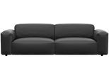 3-Sitzer FLEXLUX "Lucera Sofa, super bequem durch hochwertigen Sitzaufbau mit Kaltschaum", schwarz (deep schwarz), B:252cm H:73cm T:102cm, 100% Echteder, Sofas, 3-Sitzer, modern & anschmiegsam, Designsofa