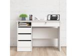 Schreibtisch HOME AFFAIRE "Plus, Computertisch, mit 3 Schubkästen, 1 Schublade mit Schloss", weiß, B:109,3cm H:75,6cm T:48,5cm, Tische, Schreibtisch, 1 Einlegeboden, modern, minimalistisch, staurum, B: 109,3 x H: 75,6 cm