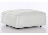 Hocker MUSTERRING "LUCIA", weiß (snow bax), B:100cm H:43cm T:100cm, Flachgewebe VALMONT (60% Baumwolle/40% Leinen);Leder PURO, pigmentiertes Leder;Microfaser CRONA (100% Polyester);Flachgewebe FLORIS (100% Polyester);Leder BAX, pigmentiertes Leder, Hocker, Hocker