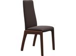 Polsterstuhl STRESSLESS "Laurel", braun (chocolate paloma, walnuss), B:57cm H:92cm T:59cm, Leder PALOMA: PALOMA ist ein durchgefärbtes Semianilin-Möbelleder mit natürlicher Narbung., Stühle, Polsterstuhl, Low Back, Größe L, mit abgerundeten Beinen in Walnuss