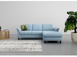 Ecksofa SIT & MORE "Maggiore L-Form", blau (hellblau), B:258cm H:88cm T:173cm, 98% Polyester, 2% Polyamid, Sofas, Ecksofa, wahlweise mit Kopfteilverstellung, Bettfunktion und Bettkasten