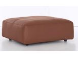 Hocker MUSTERRING "LUCIA", braun (brandy bax), B:120cm H:43cm T:120cm, Flachgewebe VALMONT (60% Baumwolle/40% Leinen);Leder PURO, pigmentiertes Leder;Microfaser CRONA (100% Polyester);Flachgewebe FLORIS (100% Polyester);Leder BAX, pigmentiertes Leder, Hocker, Hocker