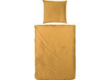 Bettwäsche PRIMERA "Faúxuni", gelb (senf), B/L: 200cm x 200cm, 1 Stk., 1 Stk., Satin, B/L: 80cm x 80cm & 80cm x 80cm, 3 Stk., Satin, Obermaterial: 100% Baumwolle, Bettwäsche, Bettwäsche, mit grafischen kleinen Mustern