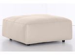 Hocker MUSTERRING "LUCIA", beige (beige bax), B:100cm H:43cm T:100cm, Flachgewebe VALMONT (60% Baumwolle/40% Leinen);Leder PURO, pigmentiertes Leder;Microfaser CRONA (100% Polyester);Flachgewebe FLORIS (100% Polyester);Leder BAX, pigmentiertes Leder, Hocker, Hocker