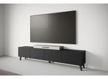 Lowboard HOME AFFAIRE "PHUKET", schwarz (graphite schwarz matt, graphite schwarz matt mdf), B:190cm H:39cm T:32cm, Sideboards, Lowboard, TV-Board mit Strukturfront, Breite ca. 190 cm