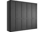 Kleiderschrank WIEMANN "Göteborg, Kleiderschrank, Schrank, Wäscheschrank", grau (graphit), B:246,3cm H:216cm T:58cm, Holzwerkstoff, Schränke, Kleiderschrank, inkl. Türendämpfung, langlebige Qualität, viel Stauraum