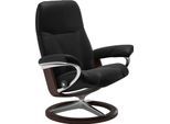 Relaxsessel STRESSLESS "Consul", schwarz (schwarz batick), B:78cm H:97cm T:70cm, Leder BATICK: BATICK ist ein leicht korrigiertes, durchgefärbtes und genarbtes Möbelleder, bei dem die meisten Unebenheiten und Spuren in der Regel entfernt wurden.;Leder PALOMA: PALOMA ist ein durchgefärbtes Semianilin-Möbelleder mit natürlicher Narbung.;ROHLEDER Stoff Q2 FARON: Ein fester zuverlässiger Bouclé mit ei