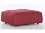 Hocker MUSTERRING "LUCIA", rot (karminrot bax), B:120cm H:43cm T:120cm, Flachgewebe VALMONT (60% Baumwolle/40% Leinen);Leder PURO, pigmentiertes Leder;Microfaser CRONA (100% Polyester);Flachgewebe FLORIS (100% Polyester);Leder BAX, pigmentiertes Leder, Hocker, Hocker