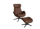 Relaxsessel FLEXLUX "Elegant, Funktionssessel, verstellbarer Rücken- und Kopfstütze", braun (old chestnut braun), B:90cm H:107cm T:89cm, Sessel, Relaxsessel, Premium Komfort, Rücken- & Kopfteilverstellung, drehbar, Fuß schwarz