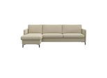 Ecksofa FLEXLUX "Fiore, L-Form", beige (sandy beige), B:247cm H:85cm T:92cm, 100% Polyester, Sofas, Ecksofa, schmale Armlehnen, Kaltschaum, Füße Alu+schwarz