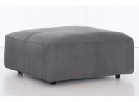 Hocker MUSTERRING "LUCIA", grau (stone crona), B:100cm H:43cm T:100cm, Flachgewebe VALMONT (60% Baumwolle/40% Leinen);Leder PURO, pigmentiertes Leder;Microfaser CRONA (100% Polyester);Flachgewebe FLORIS (100% Polyester);Leder BAX, pigmentiertes Leder, Hocker, Hocker