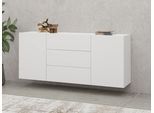 Sideboard HOME AFFAIRE "Ava, Breite 140 cm, hängend und stehend montierbar", weiß (weiß matt), B:140cm H:62cm T:35cm, Sideboards, Sideboard, moderne grifflose Kommode, Schubladenschrank, 2Türen/3Schubkästen
