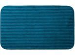 Badematte GÖZZE "Berlin", blau (petrol), H:7mm, Polyester, Badematten, Badematte, Badteppich, Uni Farben, Cord Optik, waschbar