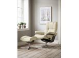 Relaxsessel STRESSLESS "Mayfair", beige (vanilla paloma), B:79cm H:102cm T:73cm, Leder PALOMA: PALOMA ist ein durchgefärbtes Semianilin-Möbelleder mit natürlicher Narbung., Sessel, Relaxsessel, mit Cross Base, Größe S, M & L, Holzakzent Wenge
