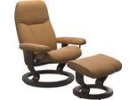 Relaxsessel STRESSLESS "Consul", braun (new caramel), B:72cm H:94cm T:70cm, Leder BATICK: BATICK ist ein leicht korrigiertes, durchgefärbtes und genarbtes Möbelleder, bei dem die meisten Unebenheiten und Spuren in der Regel entfernt wurden.;Leder PALOMA: PALOMA ist ein durchgefärbtes Semianilin-Möbelleder mit natürlicher Narbung.;ROHLEDER Stoff Q2 FARON: Ein fester zuverlässiger Bouclé mit einem s