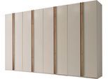 Kleiderschrank WIEMANN "Lagos", beige (champagner, dekor), B:393,1cm H:216cm T:58cm, Holzwerkstoff, Schränke, Kleiderschrank, inkl. Türendämpfung