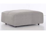 Hocker MUSTERRING "LUCIA", silber (silber crona), B:120cm H:43cm T:120cm, Flachgewebe VALMONT (60% Baumwolle/40% Leinen);Leder PURO, pigmentiertes Leder;Microfaser CRONA (100% Polyester);Flachgewebe FLORIS (100% Polyester);Leder BAX, pigmentiertes Leder, Hocker, Hocker