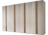 Kleiderschrank WIEMANN "Lagos", beige (champagner, glas), B:393,1cm H:216cm T:58cm, Floatglas, Holzwerkstoff, Schränke, Kleiderschrank, inkl. Türendämpfung